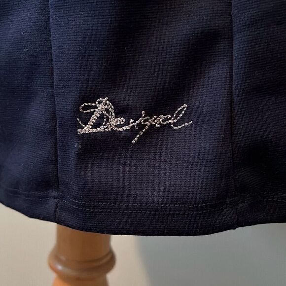 NWT Desigual Šaty Women's Navy Cut-Out Sleeveless Racerback Mini Dress - Picture 3 of 8